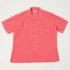 Hartford 'Palm' Camp Collar Linen Shirt - Tangerine