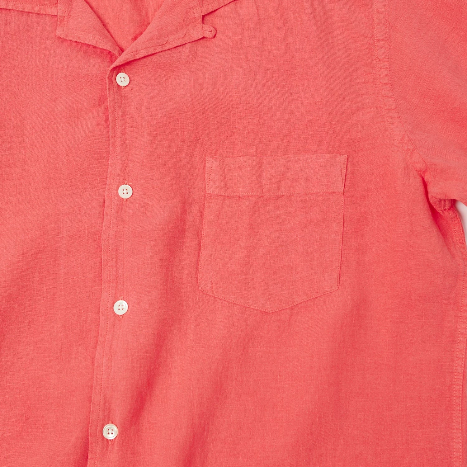 Hartford AZ04001 Linen Short Sleeve Shirt - Faded Red 5 Hartford AZ04001 Linen Short Sleeve Shirt - Faded Red - Image 3