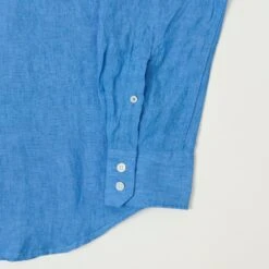 Hartford Paul Long Sleeve Linen Shirt- Blue -Hartford Sale Store HARTFORD PAULLSSHIRT 3
