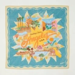 Hartford 'From Los Angeles' Souvenir Bandana - Denim Blue
