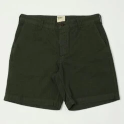 Heimat 'Journey' Herringbone Cotton Shorts - Military Green