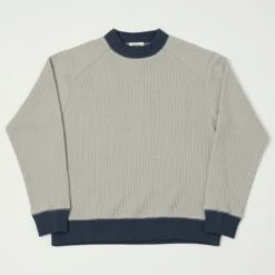 Jackman JM7200 Waffle Midneck Sweatshirt - Grey/Navy