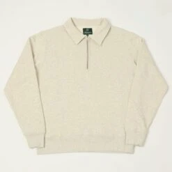 Knickerbocker Stadium Loft Knit Quarter Zip - Oat Grey