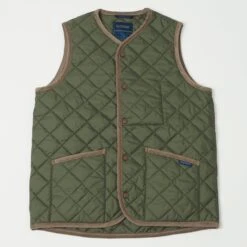 Lavenham Thornham Quilted Gilet - Olive Green/Olive Green