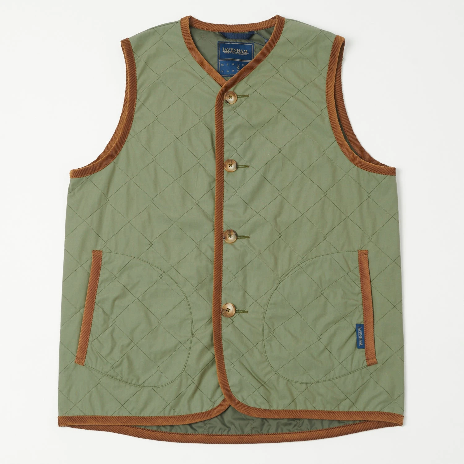 Lavenham Unwadded Gilet - Army Green 3 Lavenham Unwadded Gilet - Army Green