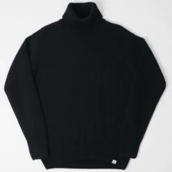 Merz B. Schwanen LOCT01 Turtleneck Knit Pullover - Deep Black