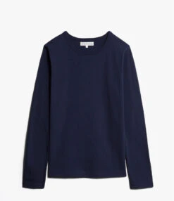 Merz B. Schwanen 1950s Crew Neck LS Tee - Ink Blue