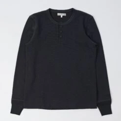 Merz B. Schwanen 2S04 Long Sleeve Henley - Charcoal