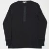 Merz B. Schwanen 102 Loopwheel Henley Shirt - Charcoal -Hartford Sale Store MERZBSCHWANEN 10298LSHENLEYTSHIRT BLACK