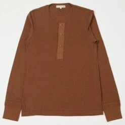 Merz B. Schwanen 102 Loopwheel Henley Shirt - Tan