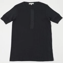Merz B. Schwanen 103 Short Sleeve Henley - Charcoal