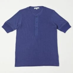 Merz B. Schwanen 103 Short Sleeve Henley - Pacific