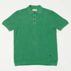 Merz B. Schwanen KPLP02 Plant Based Knitted Polo Shirt - Grass