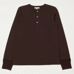 Merz B. Schwanen 206 Long Sleeve Henley - Coffee