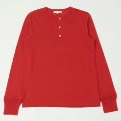 Merz B. Schwanen 206 Long Sleeve Henley - Red