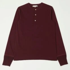 Merz B. Schwanen 206 Long Sleeve Henley - Ruby Red