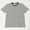 Merz B. Schwanen 2M14 Classic Crew Neck Stripe Tee - Ink/Nature -Hartford Sale Store MERZBSCHWANEN 2M14TSHIRT INKNATURE
