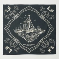 Merz B. Schwanen BANDANA01 'Good Basics' Cotton Bandana - Charcoal