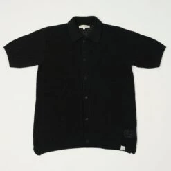 Merz B. Schwanen KNITSHIRT01 Crochet Polo Shirt - Deep Black