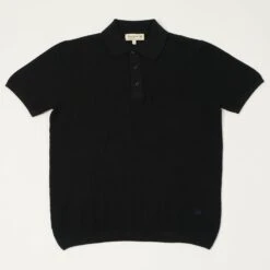 Merz B. Schwanen KPLP02 Plant Based Knitted Polo Shirt - Deep Black