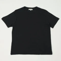 Merz B. Schwanen LINEN01 Linen & Organic Cotton T-Shirt - Deep Black