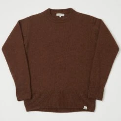 Merz B. Schwanen LOCC01 Knit Crew Neck Pullover - Chestnut