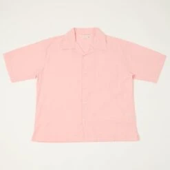 Merz B. Schwanen SHIRT09LP Organic Cotton Poplin Short Sleeve Shirt - Faded Peach