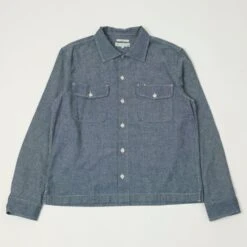 Merz B. Schwanen SHIRT06CH Organic Cotton Chambray Shirt - Denim Blue