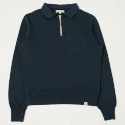 Merz B. Schwanen ZIPC01 Collar Sweatshirt - Denim Blue