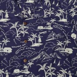 Micky Oye 'Waimea Bay' Aloha Shirt - Blue -Hartford Sale Store MICKYOYE WAIMEABAYSHIRT BLUE1