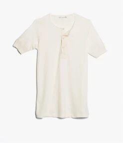 Merz B. Schwanen 103 Short Sleeve Henley - Nature