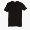 Merz B. Schwanen 103 Short Sleeve Henley - Deep Black