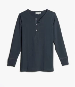 Merz B. Schwanen 206 Long Sleeve Henley - Navy