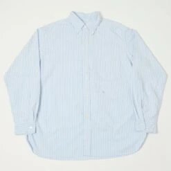 Nanamica 'Button Down' Stripe Wind Shirt - Navy