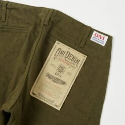 ONI 727DK 12oz Dark Olive Sulfur Slim Straight Chino - Rinsed -Hartford Sale Store ONI 727DKSULFURJEANS OLIVE3