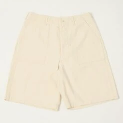 OrSlow Summer Herringbone Twill Fatigue Shorts - Ecru