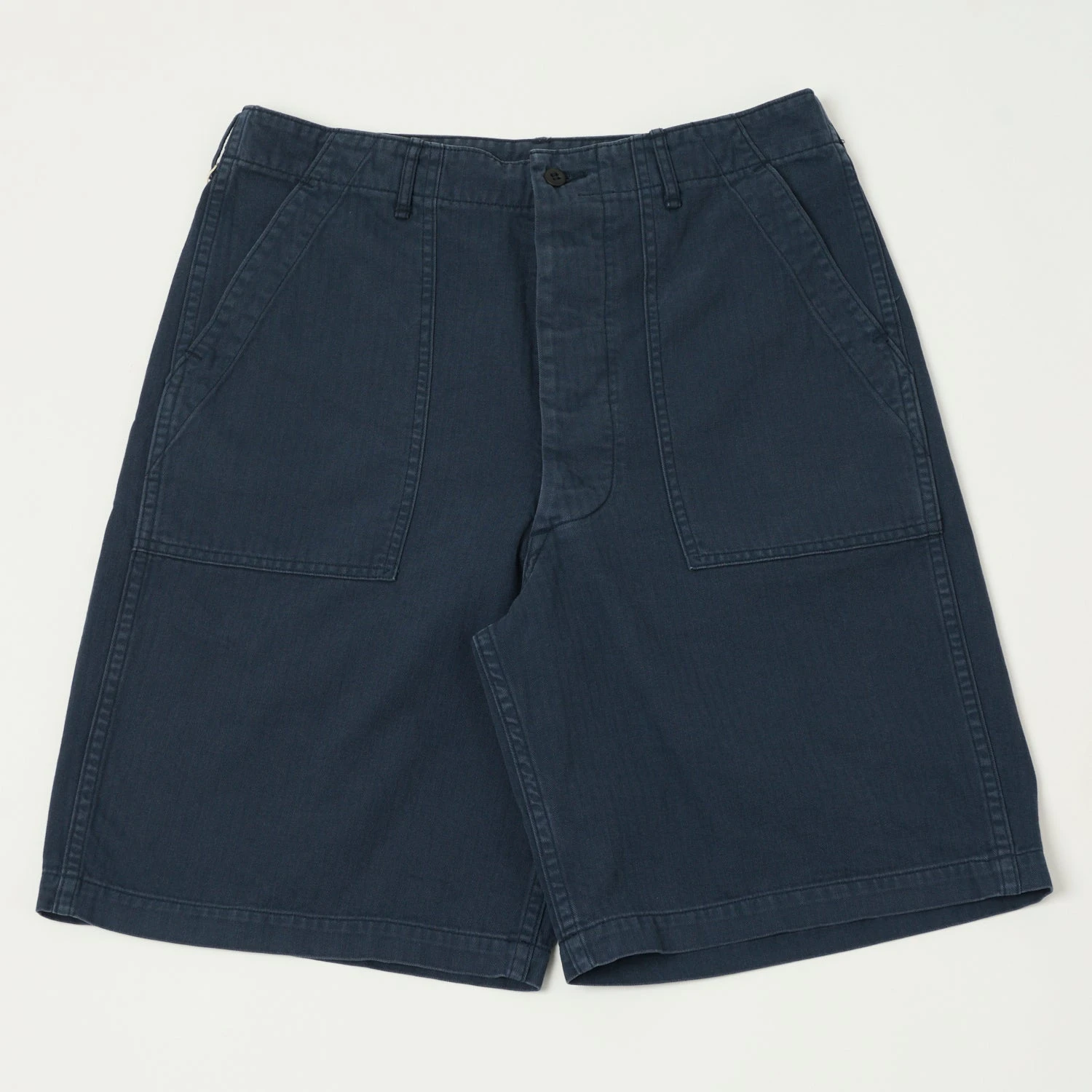 OrSlow Herringbone Twill Summer Fatigue Shorts - Navy 3 OrSlow Herringbone Twill Summer Fatigue Shorts - Navy