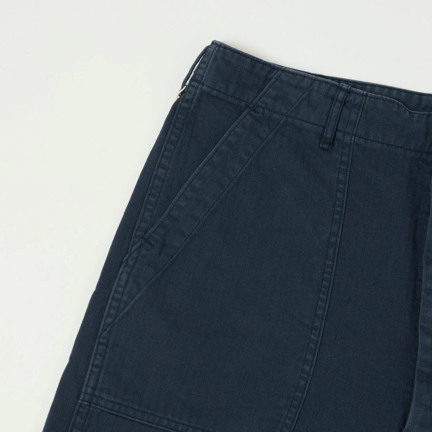 OrSlow Herringbone Twill Summer Fatigue Shorts - Navy 5 OrSlow Herringbone Twill Summer Fatigue Shorts - Navy - Image 3