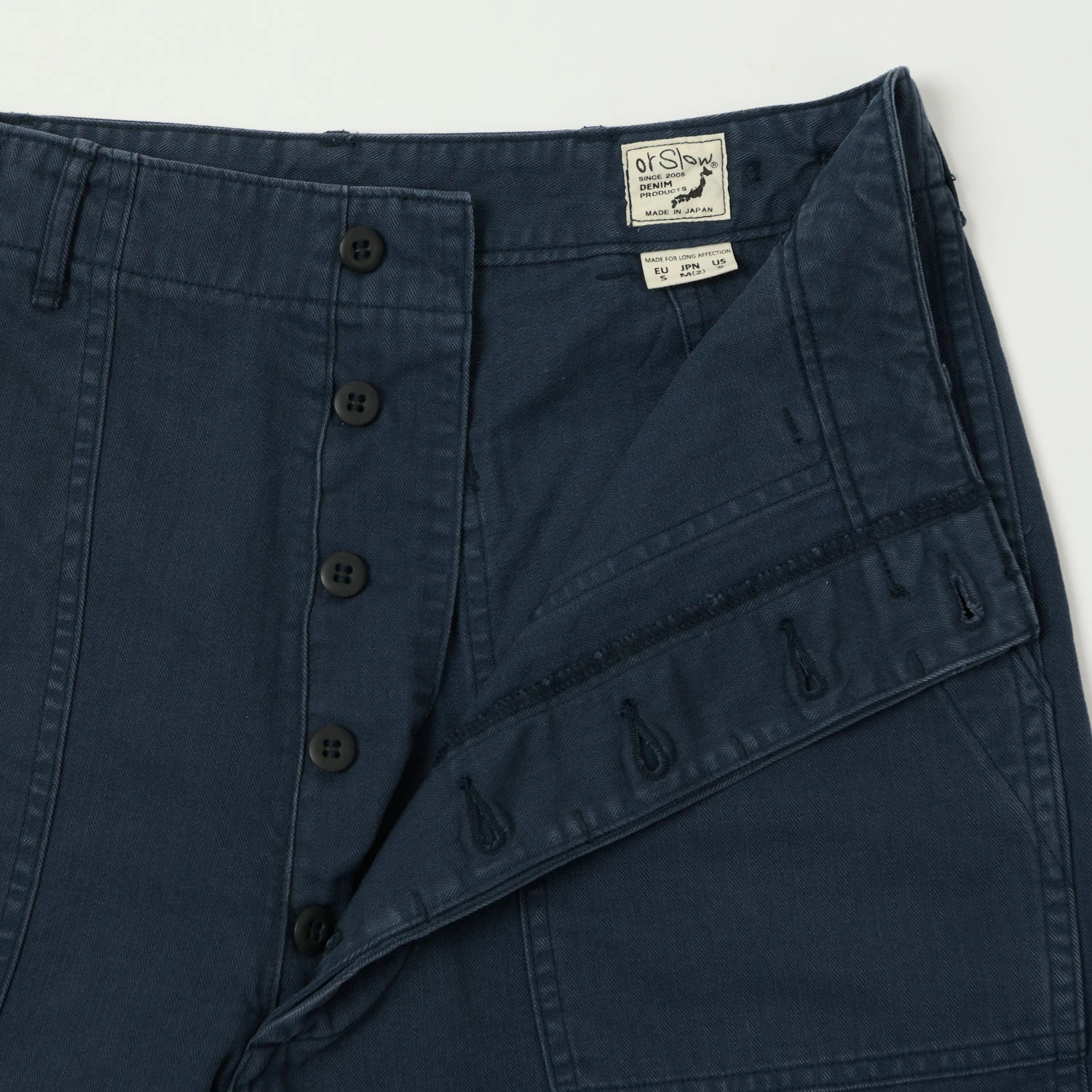 OrSlow Herringbone Twill Summer Fatigue Shorts - Navy 6 OrSlow Herringbone Twill Summer Fatigue Shorts - Navy - Image 4