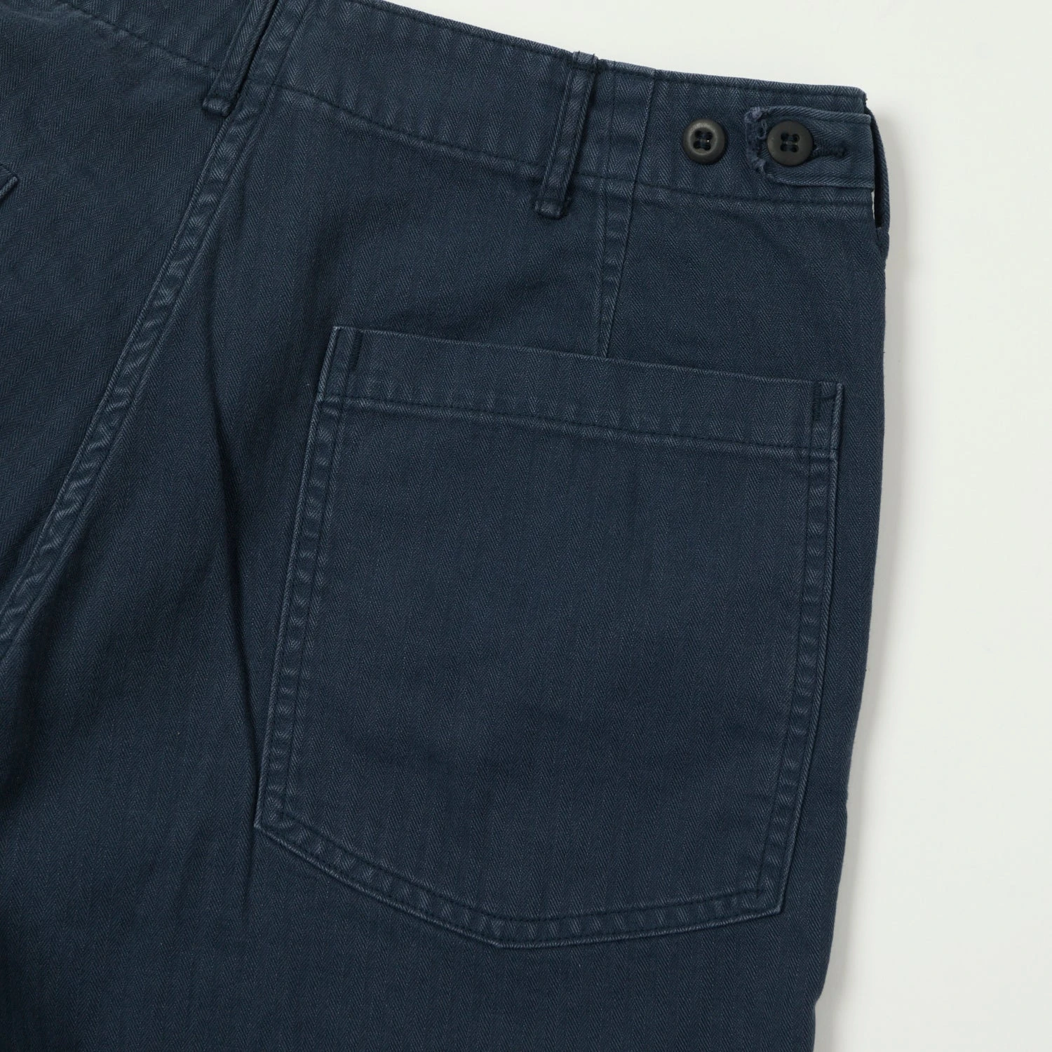 OrSlow Herringbone Twill Summer Fatigue Shorts - Navy 4 OrSlow Herringbone Twill Summer Fatigue Shorts - Navy - Image 2
