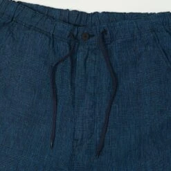 OrSlow Linen Poplin New Yorker Shorts - Indigo Check -Hartford Sale Store ORSLOW WIDEPOPLINSHORTS 2