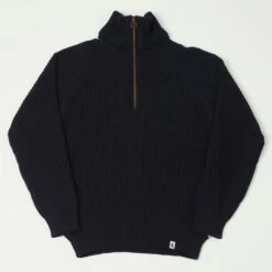 Peregrine Ford Zip Neck Jumper - Navy