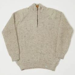 Peregrine Foxton Zip Neck Jumper - Oatmeal
