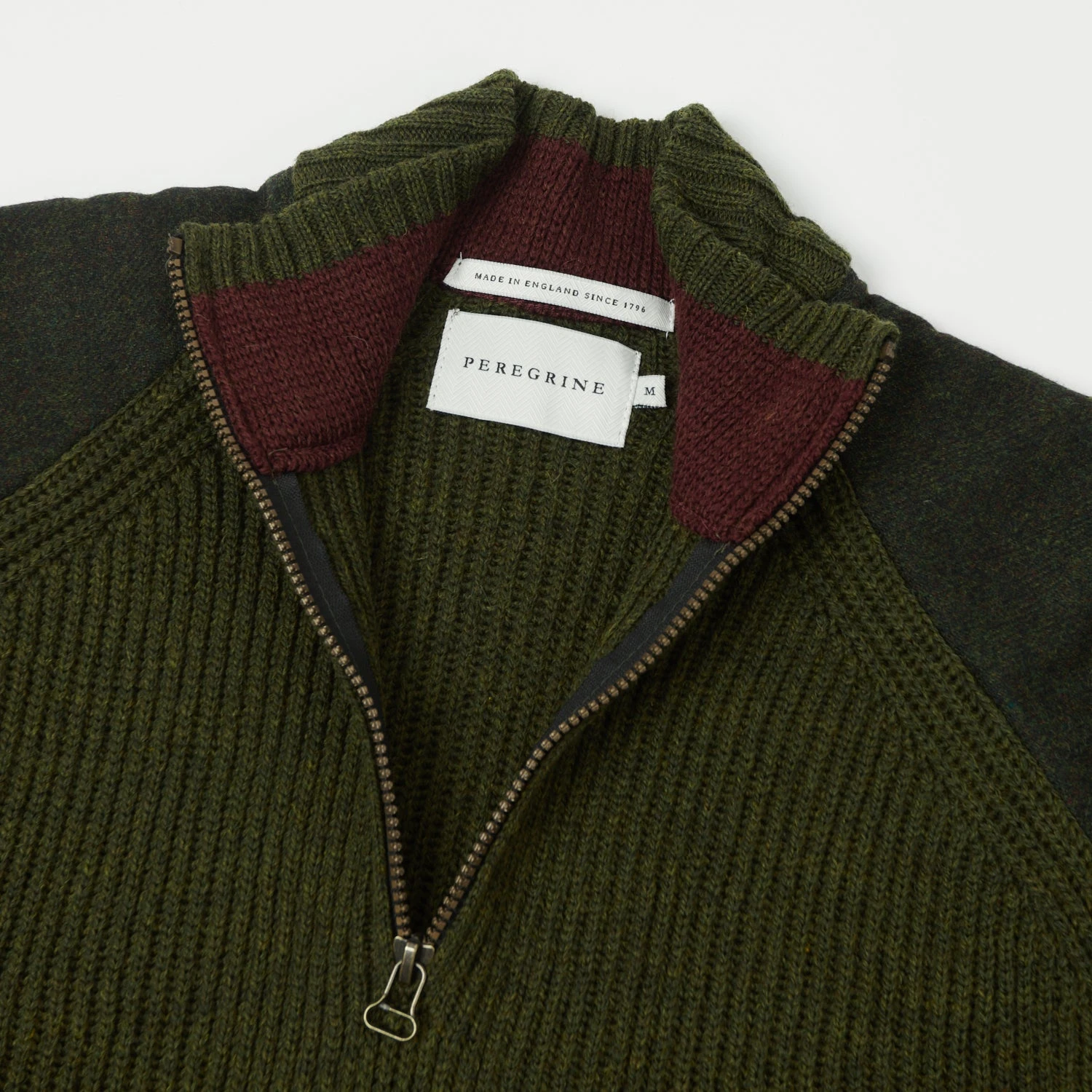 Peregrine Foxton Zip Neck Jumper - Olive 4 Peregrine Foxton Zip Neck Jumper - Olive - Image 2