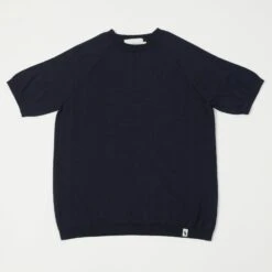 Peregrine Knitted Wool Tee - Navy