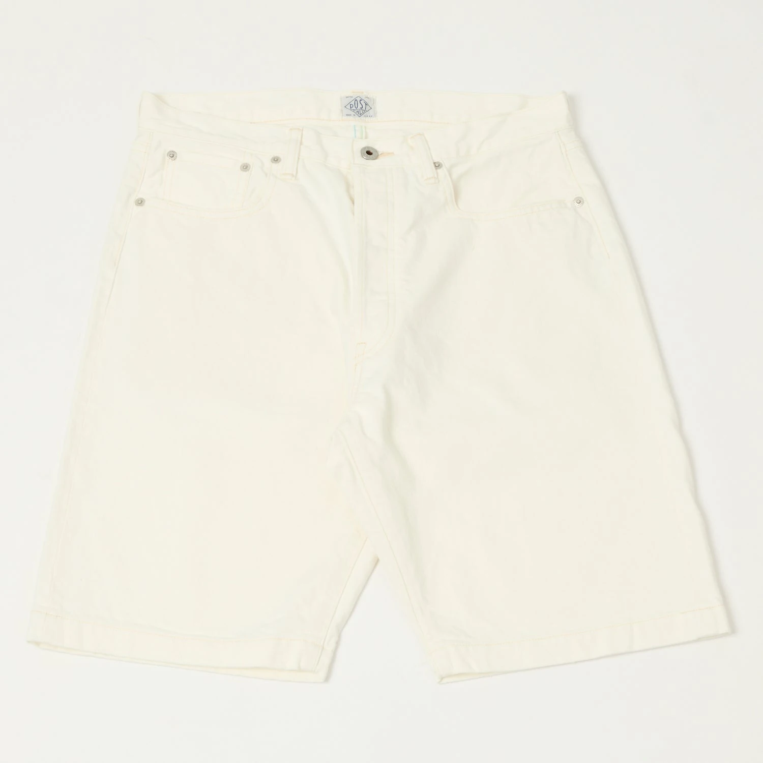 Post Overalls No.2 5-Pocket Denim Shorts - White 3 Post Overalls No.2 5-Pocket Denim Shorts - White