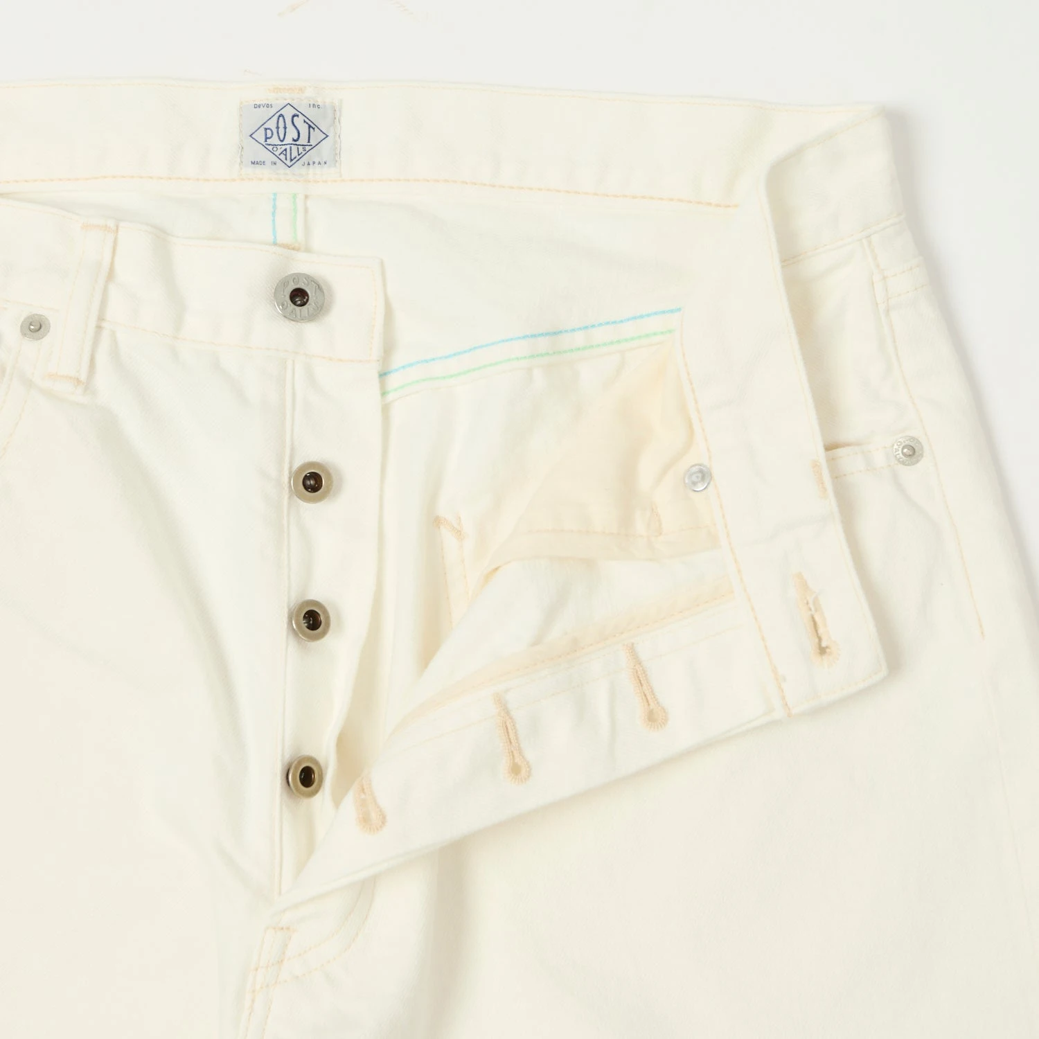 Post Overalls No.2 5-Pocket Denim Shorts - White 6 Post Overalls No.2 5-Pocket Denim Shorts - White - Image 4