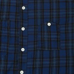 Post Overalls S/S No.6 Seersucker Shirt - Blue Plaid -Hartford Sale Store POSTOVERALLS SSNO6SHIRT BLUEPLAID3