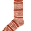 RoToTo Multi Jacquard Sock - Ivory/Rust -Hartford Sale Store R1337 001 1