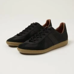 Reproduction Of Found 1980s German Army Trainer - Black Nubuck